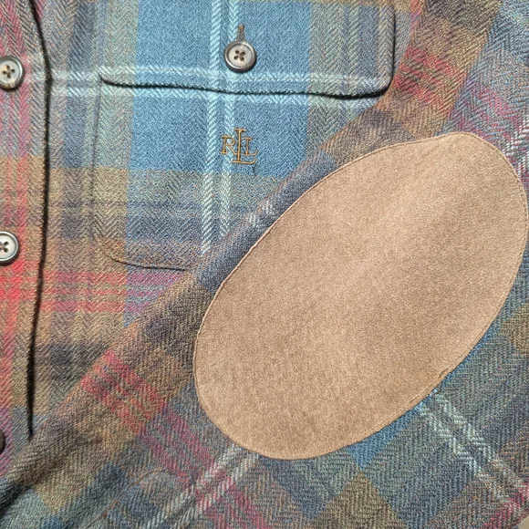 Vintage Style Lauren Ralph Lauren Wool Plaid Shirt Jacket Petite S - Picture 6 of 7